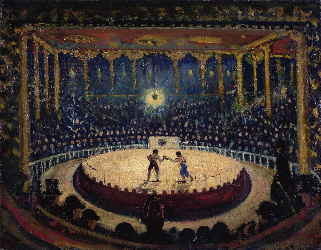 Ringen, ca. 1912 (olie på lærred) af James Dickson Innes