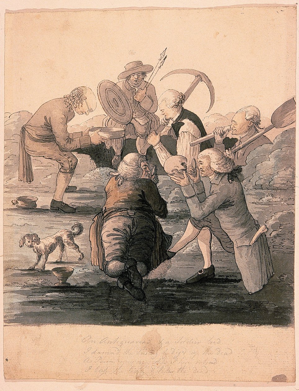 The Barrow Diggers, ca. 1787 (pen og blækvask på papir) af James Douglas