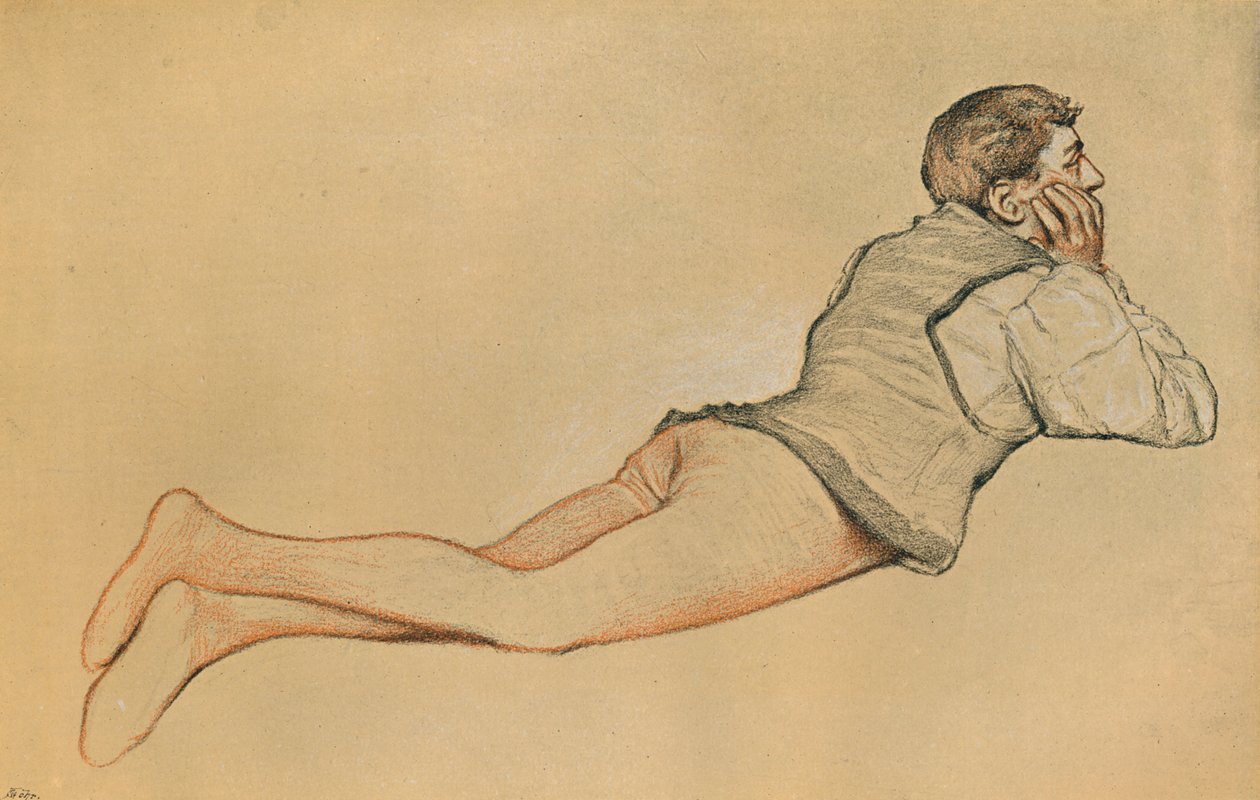 Boccaccio: Åbningsscenen i Decamerone Decameron, c1900 af James Dromgole Linton