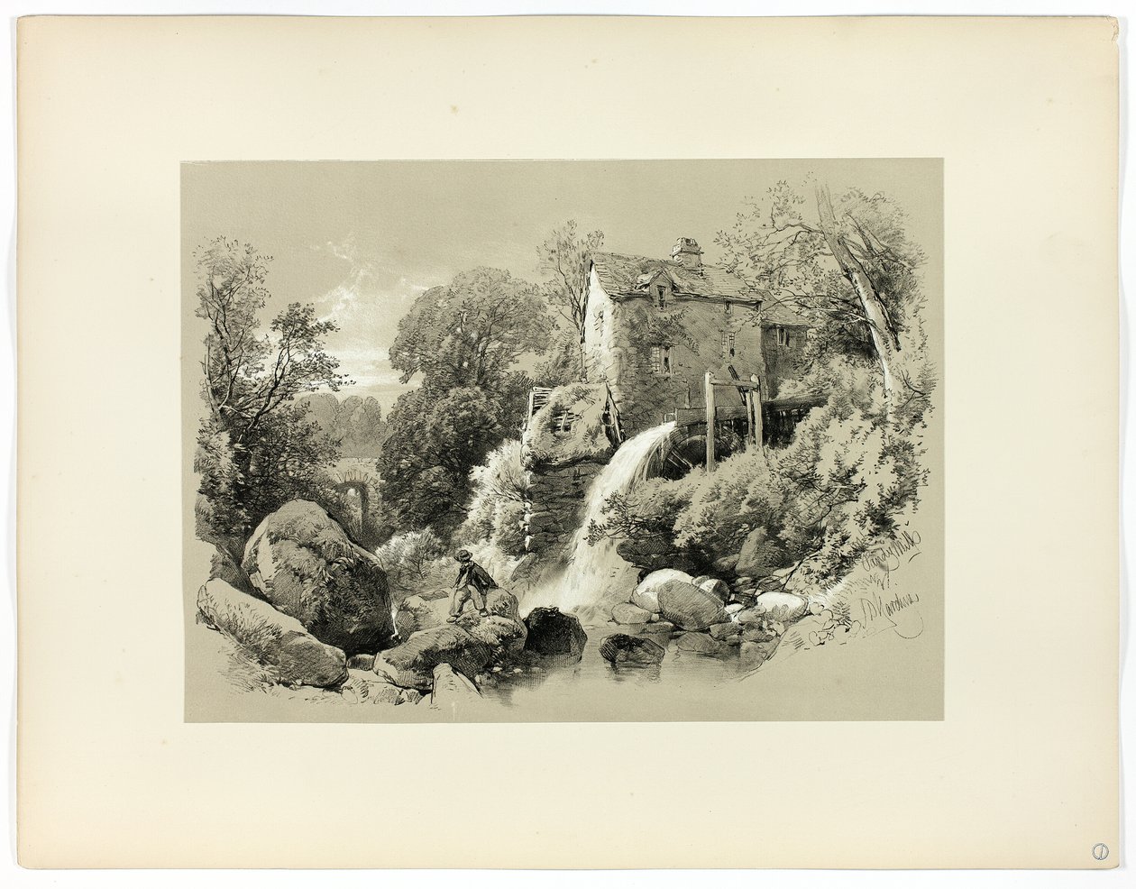 Pandy Mill, fra maleriske valg af James Duffield Harding