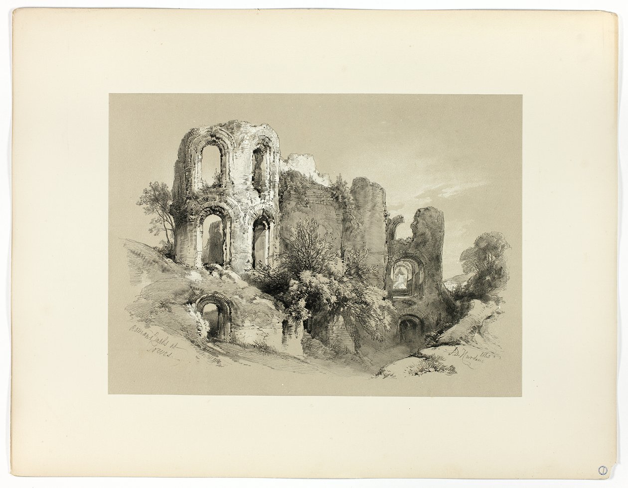 Romerske bade ved Treves, fra maleriske udvalg af James Duffield Harding