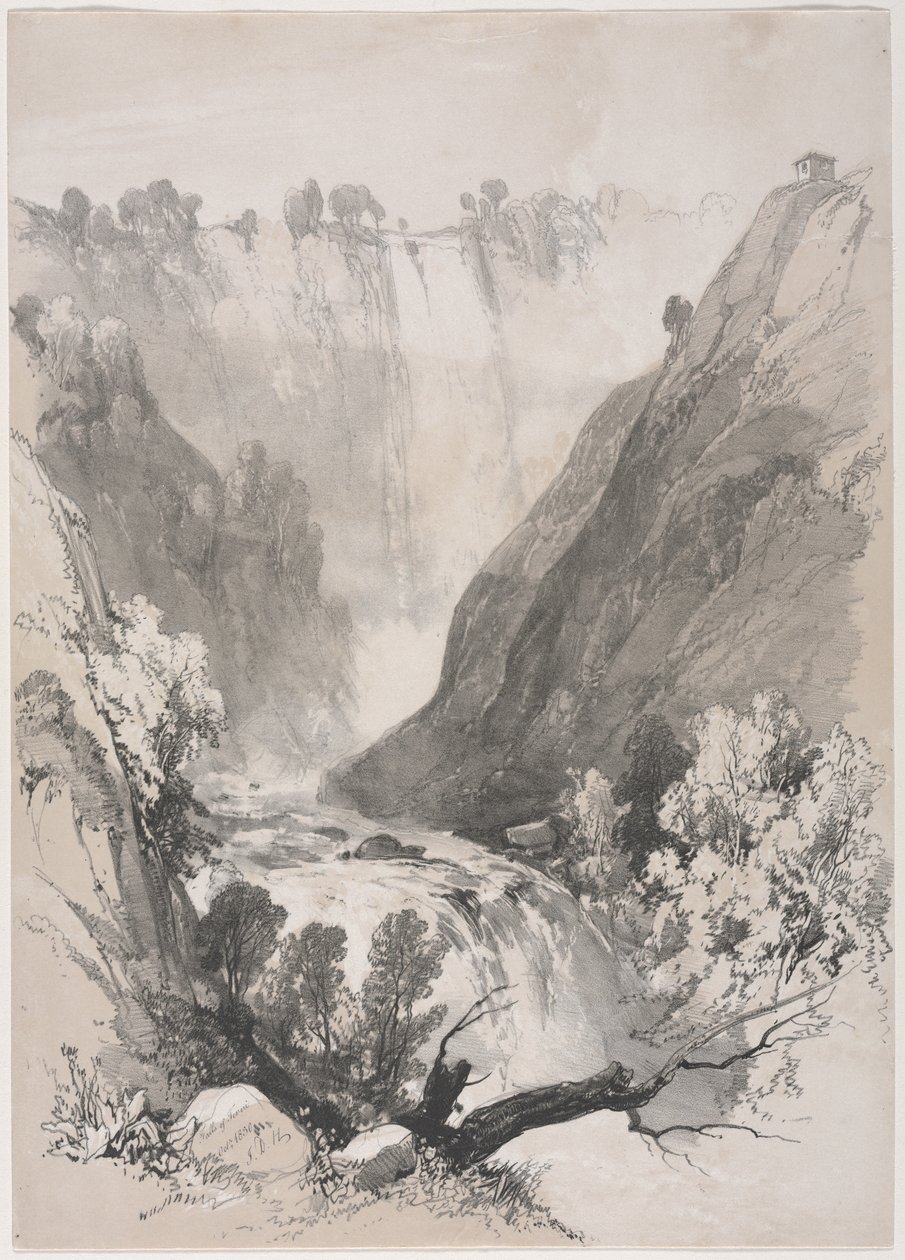 Skitser hjemme og i udlandet: Falls of Terni, 1830. af James Duffield Harding