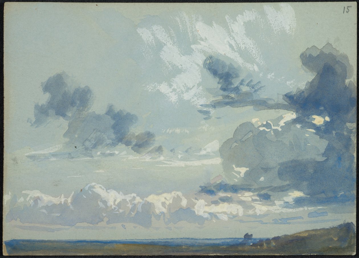 Himmelstudie med horisont (recto) af James Duffield Harding