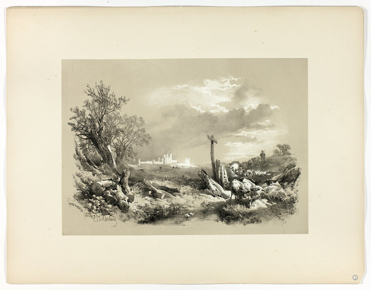Tynemouth Castle, fra Picturesque Selections af James Duffield Harding
