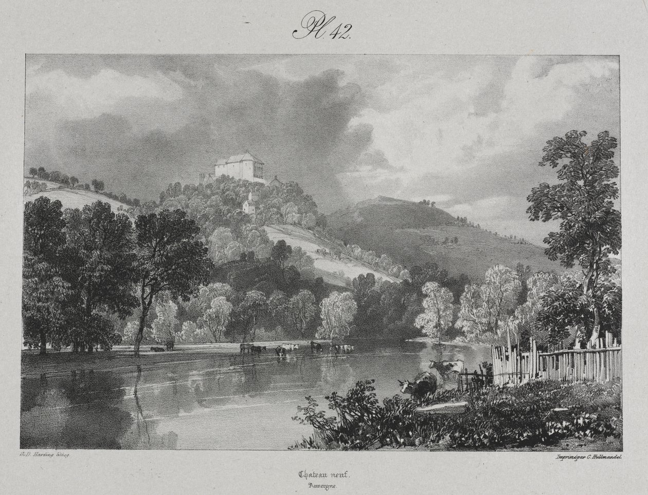 Maleriske og romantiske rejser i det gamle Frankrig. Auvergne: Château Neuf af James Duffield Harding