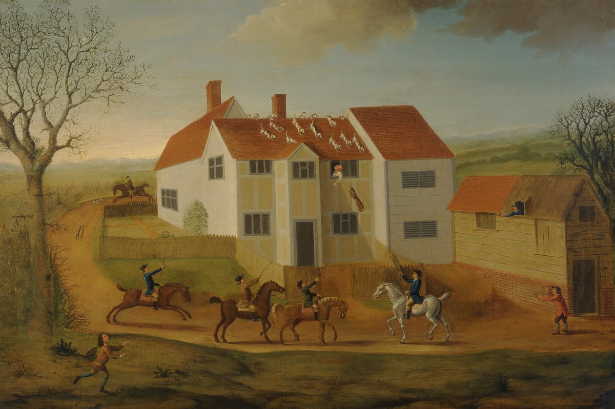 John Sidey og hans hunde på et bondehus nær Hadleigh, Suffolk af James Dunthorne