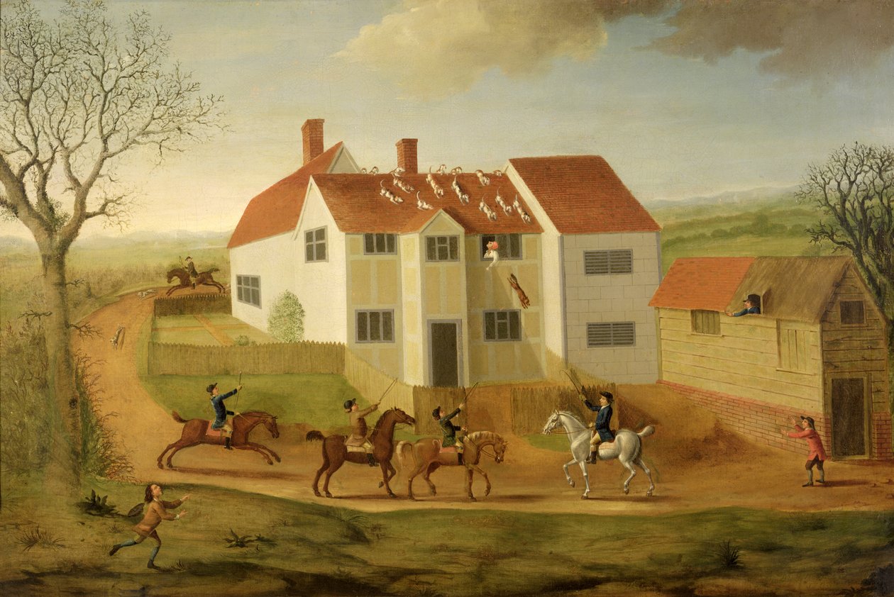 John Sidey og hans hunde på et bondehus nær Hadleigh, Suffolk af James Dunthorne