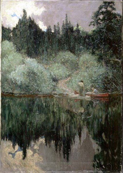 Rydning efter regn, Magnetawan River, Ontario af James Edward Hervey Macdonald