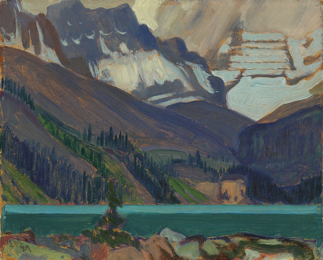 Snow Clouds, Lake OHara, 1929 (olie på presset pap) af James Edward Hervey Macdonald