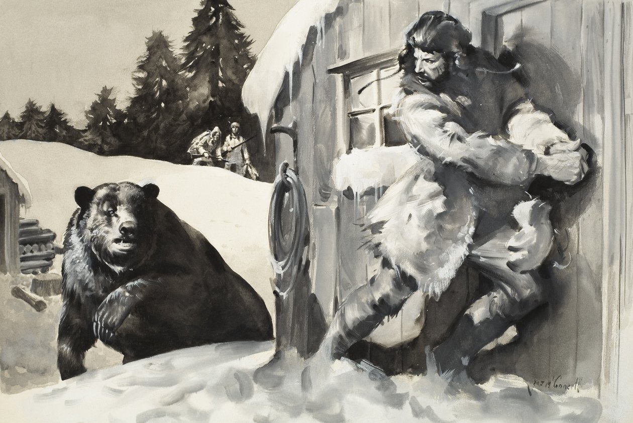 Grizzlybjørn (gouache på papir) af James Edwin McConnell