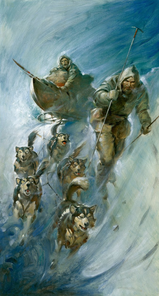 Nansen, Erobreren af den arktiske is (gouache på papir) af James Edwin McConnell