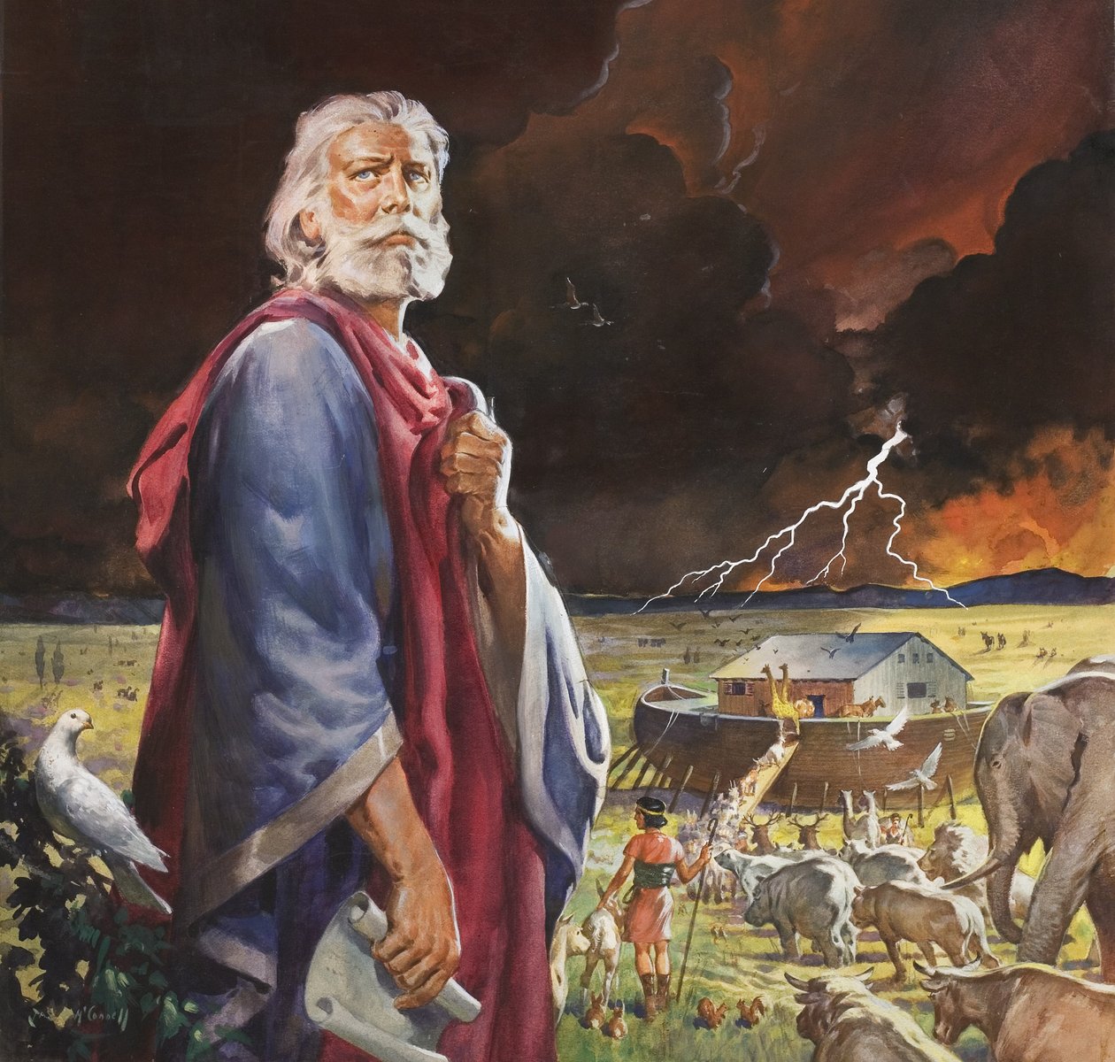 Noahs Ark (gouache på papir) af James Edwin McConnell