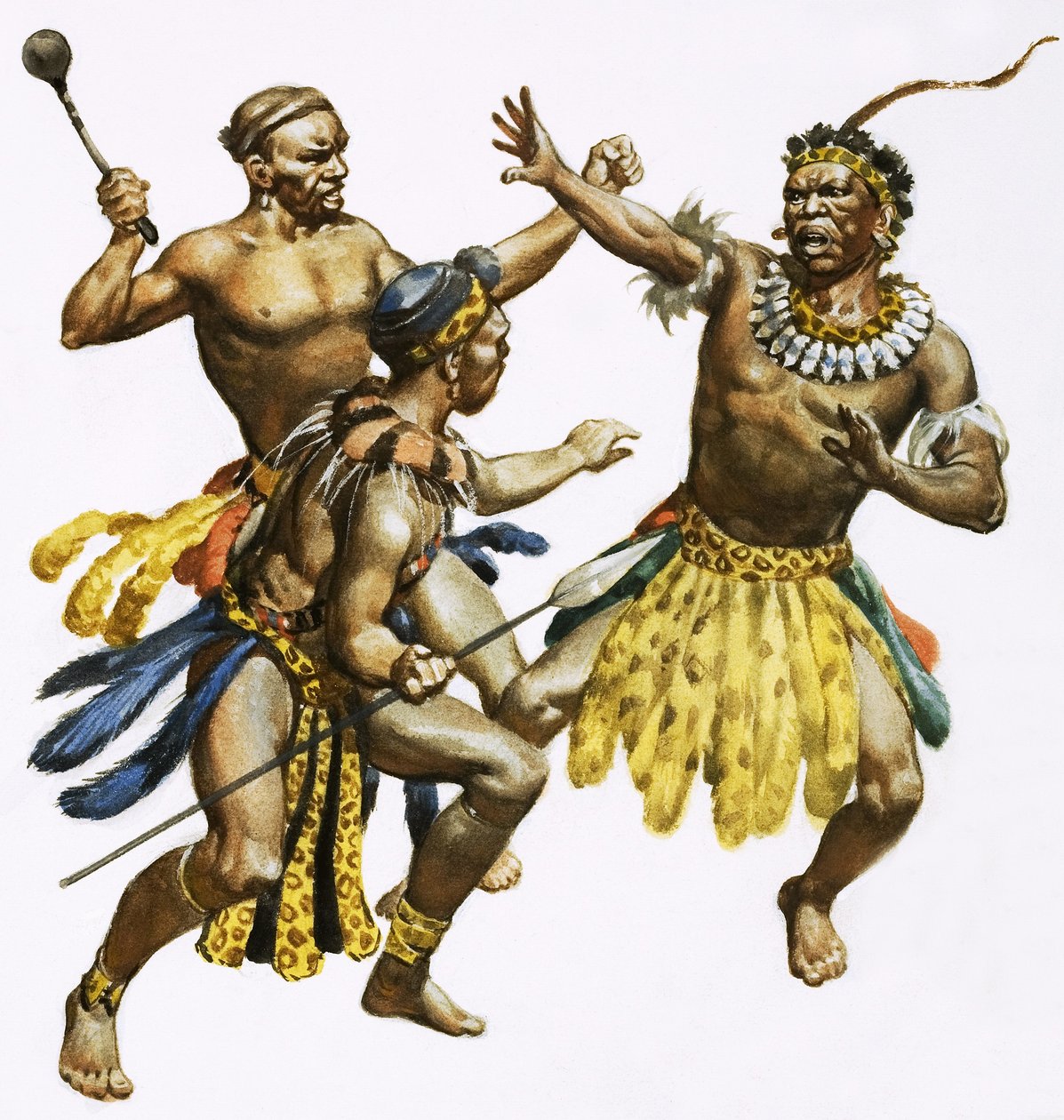 Zulu-høvdingen Shaka bliver angrebet af James Edwin McConnell