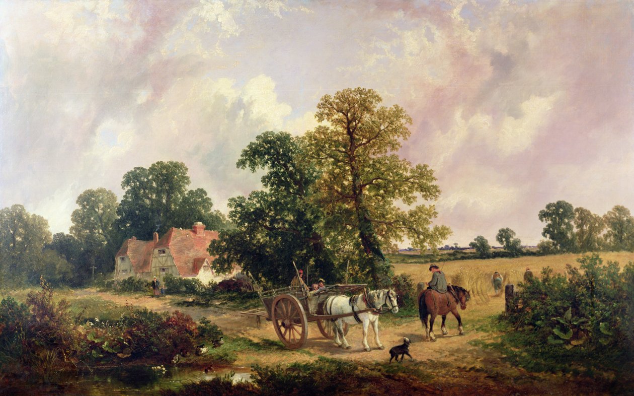 Essex landskab med hest og vogn af James Edwin Meadows