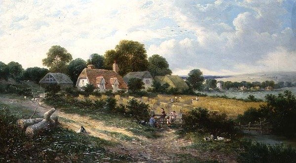 Høproduktion (olie på lærred) af James Edwin Meadows