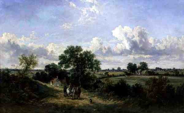 Returning Home from Harvesting, Suffolk (olie på lærred) af James Edwin Meadows