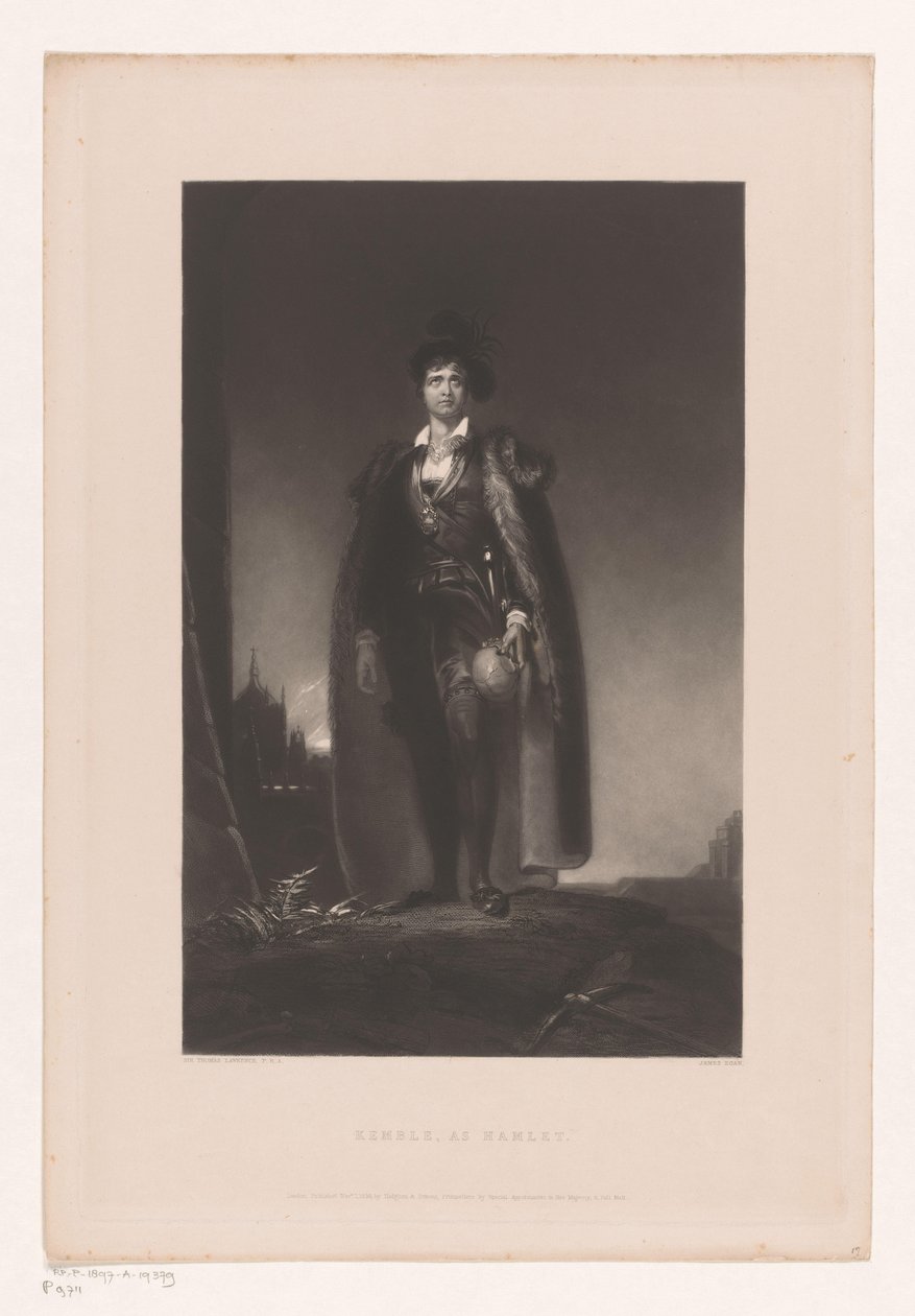 Portræt af John Philip Kemble, som Hamlet af James Egan