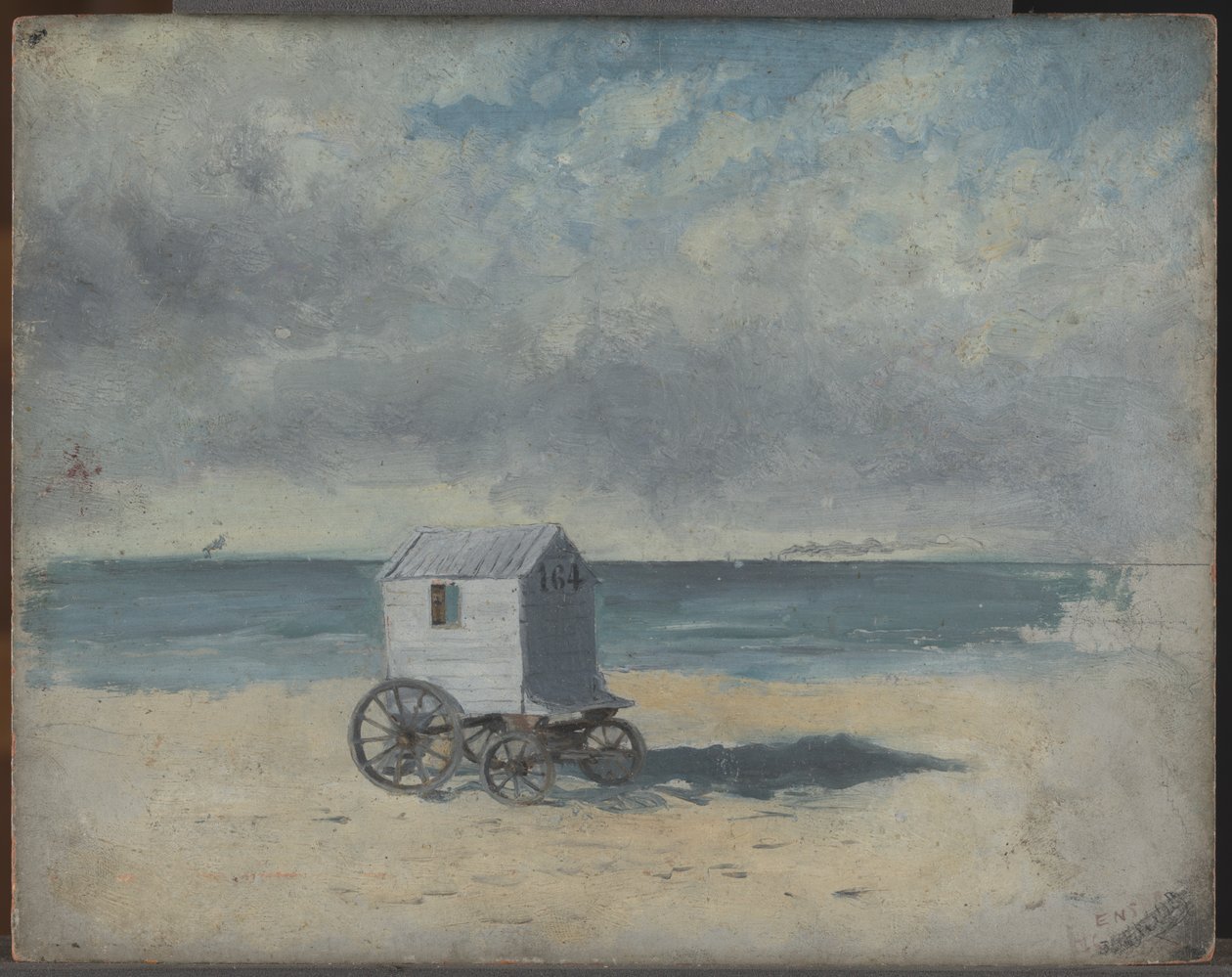 Badehytte på stranden af James Ensor