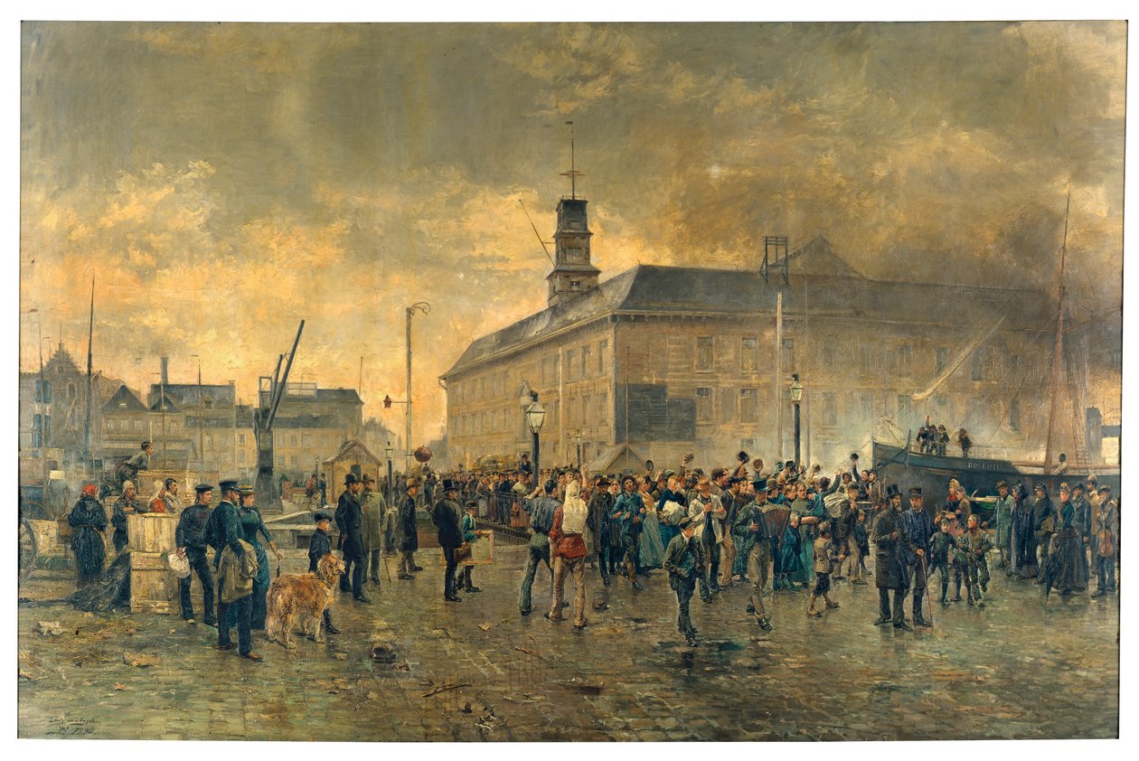 Belgiske emigranter (olie på lærred) af James Ensor