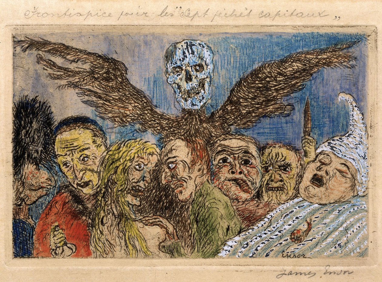 De syv dødssynder, der er overvundet af døden af James Ensor