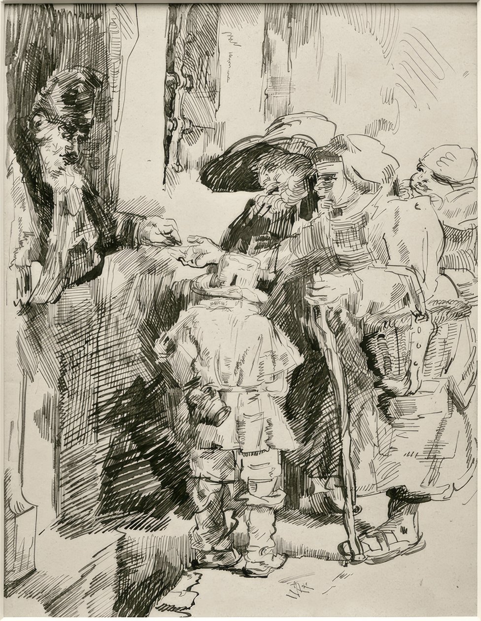 Tiggere ved hoveddøren af James Sidney Ensor