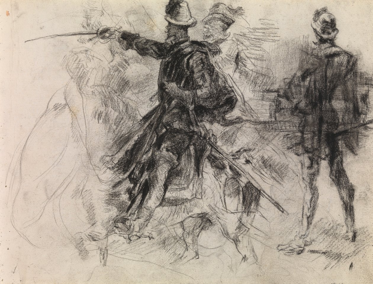 Don Quixote (sort kridt på papir) af James Ensor