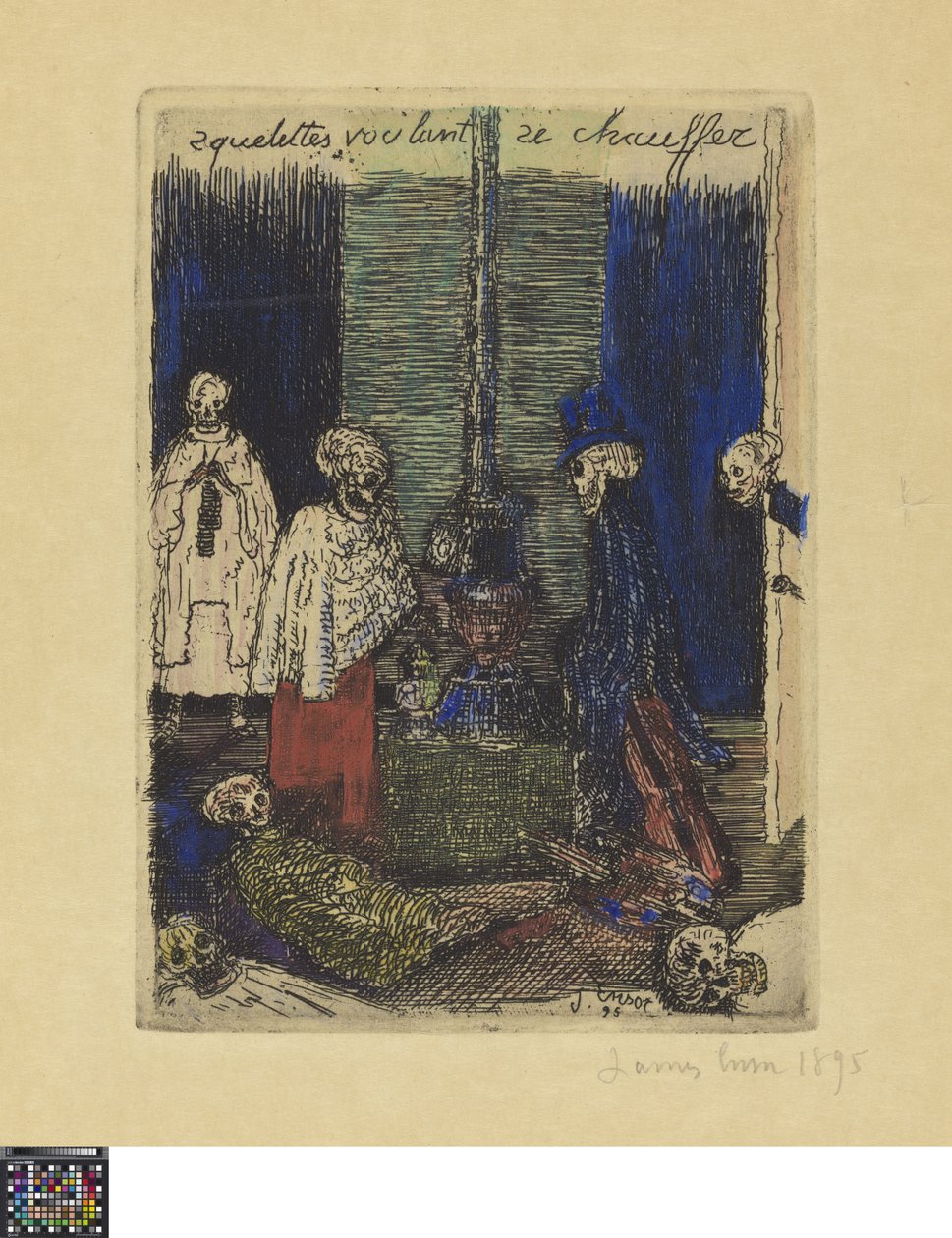 Skelette, die sich wärmen wollen af James Ensor