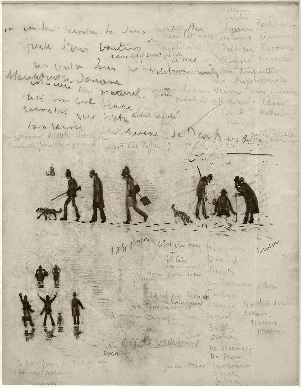Historie uden ord (jægere om vinteren) af James Sidney Ensor