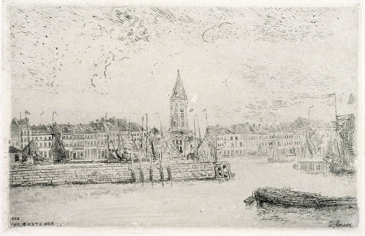 Udsigt over Oostende mod øst af James Ensor