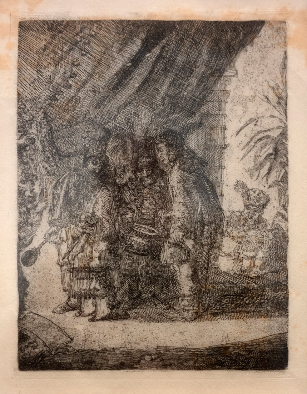 Iston, Pouffamatus, Cracozie og Transmouffe, berømte persiske læger, der undersøger Darius skammel efter slaget ved Arabela af James Ensor