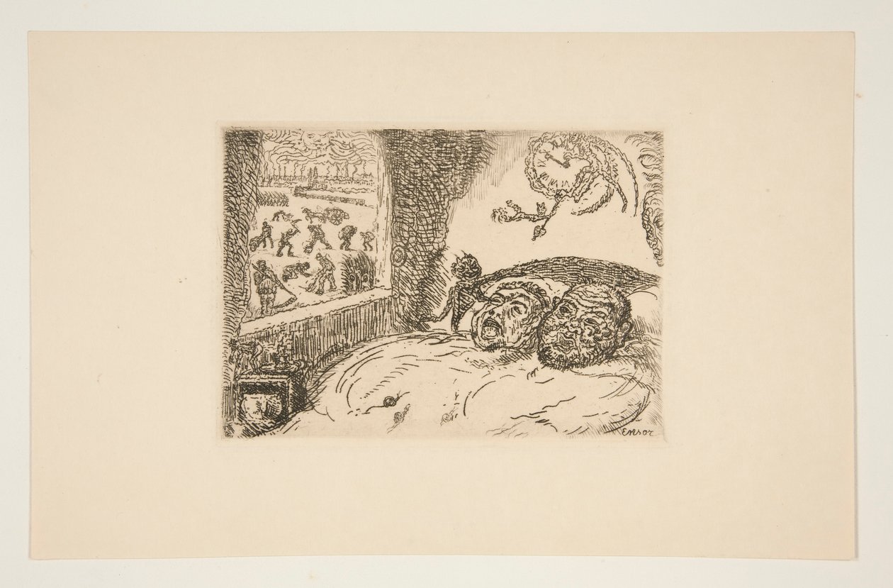 La paresse (Sloth), fra porteføljen Les p?ch?s capitaux (Dødssynderne) af James Ensor