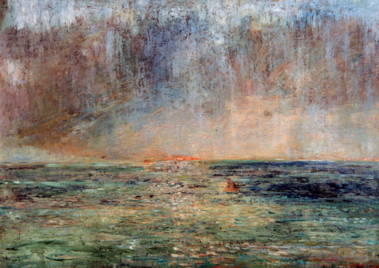 Stort havlandskab (solnedgang) af James Ensor