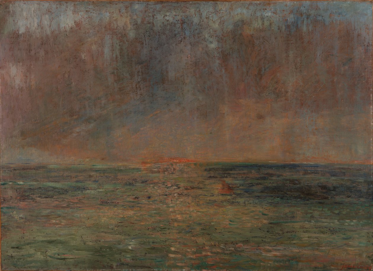 Stort havlandskab – Solnedgang af James Ensor