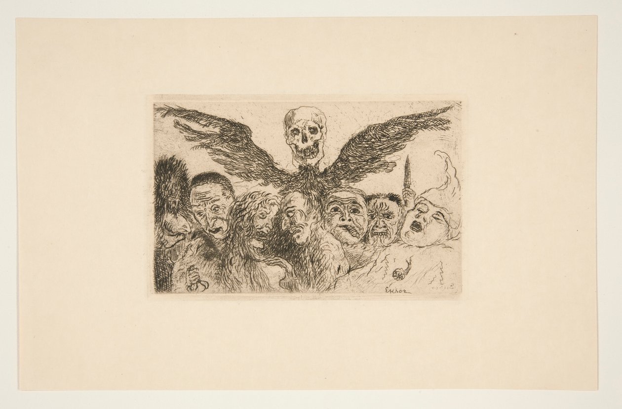 Les septs p?ch?s capitaux domin?s par la mort (De syv dødssynder domineret af døden), fra porteføljen Les p?ch?s capitaux (Dødssynderne) af James Ensor