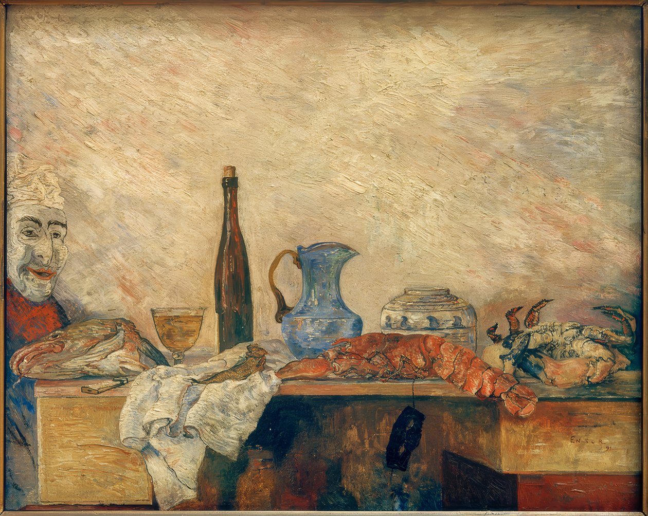 Mask inspicerer krebsdyr af James Sidney Ensor