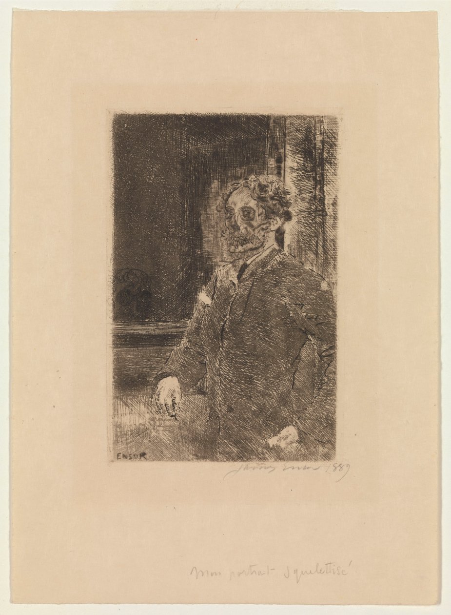 Mit portræt som skelet af James Ensor