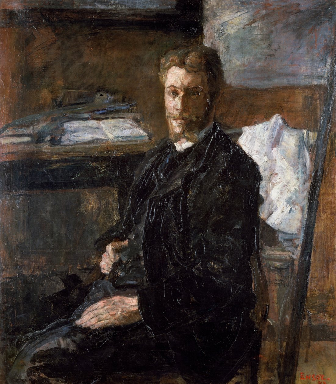 Portræt af kunstneren Willy Finch (Portrait du peintre Willy Finch) af James Ensor