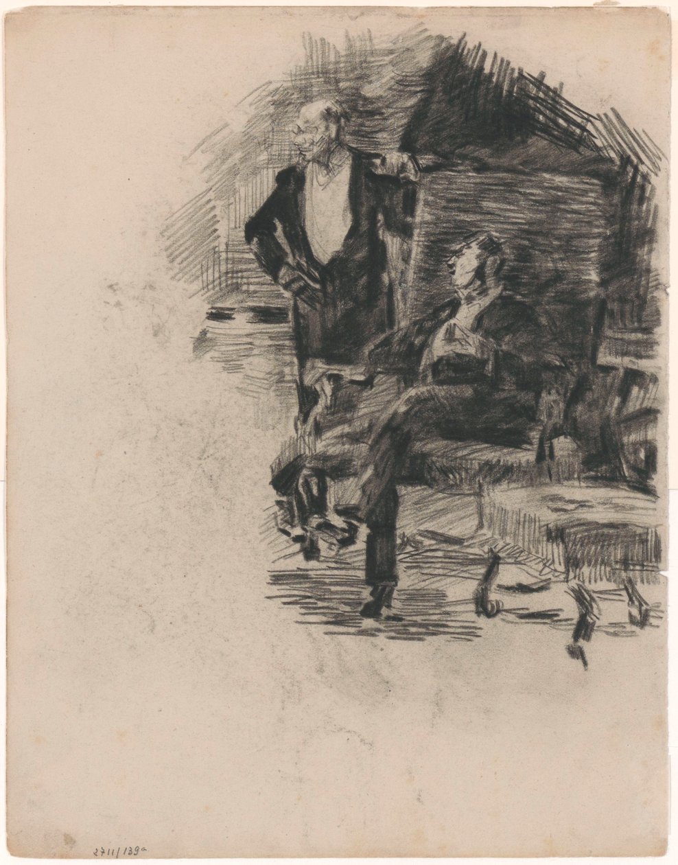 Siddende og stående herre af James Ensor