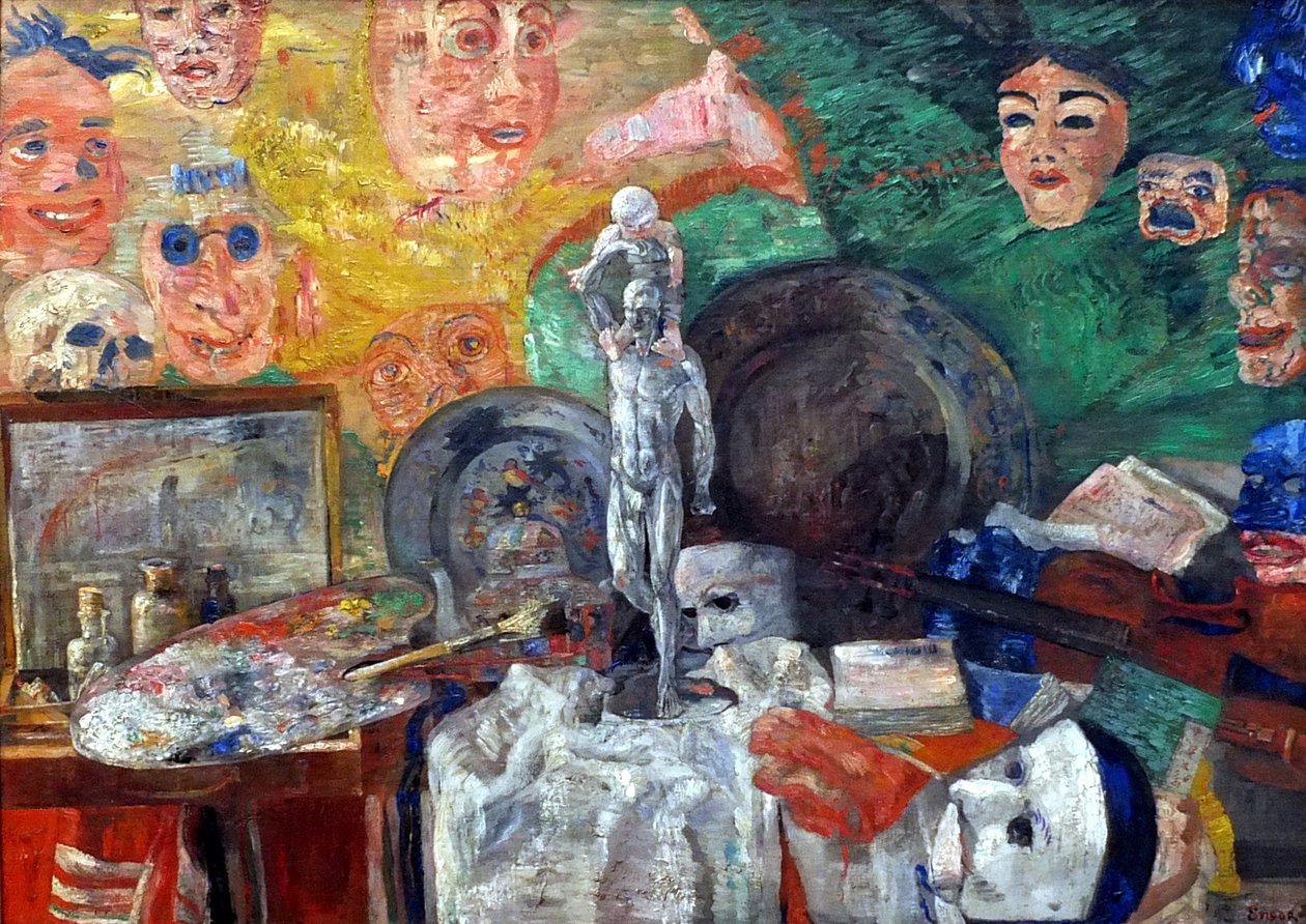 Stilleben i atelieret af James Ensor
