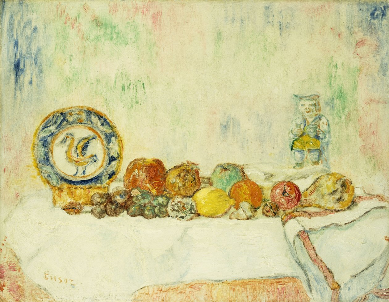 Stilleben med frugter; Nature Morte aux Fruits af James Ensor