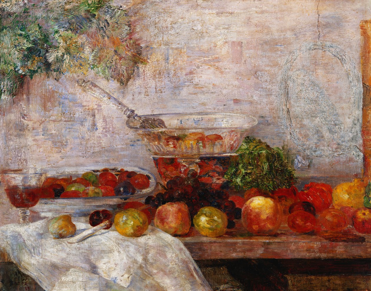 Stilleben med en papegøje; Natur Morte au Perroquet af James Ensor