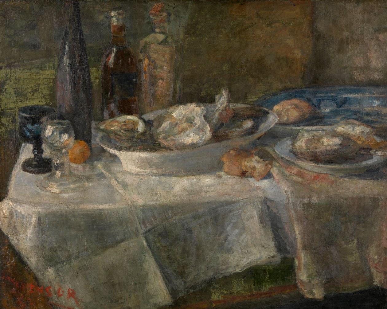 Stilleben med østers af James Ensor