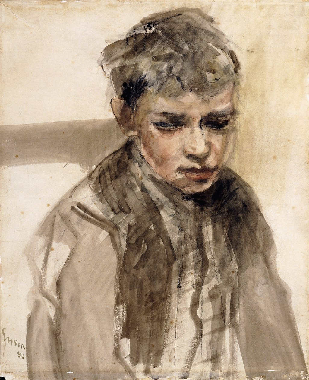 Studie af en ung dreng; Etude af Jeune Garcon af James Ensor