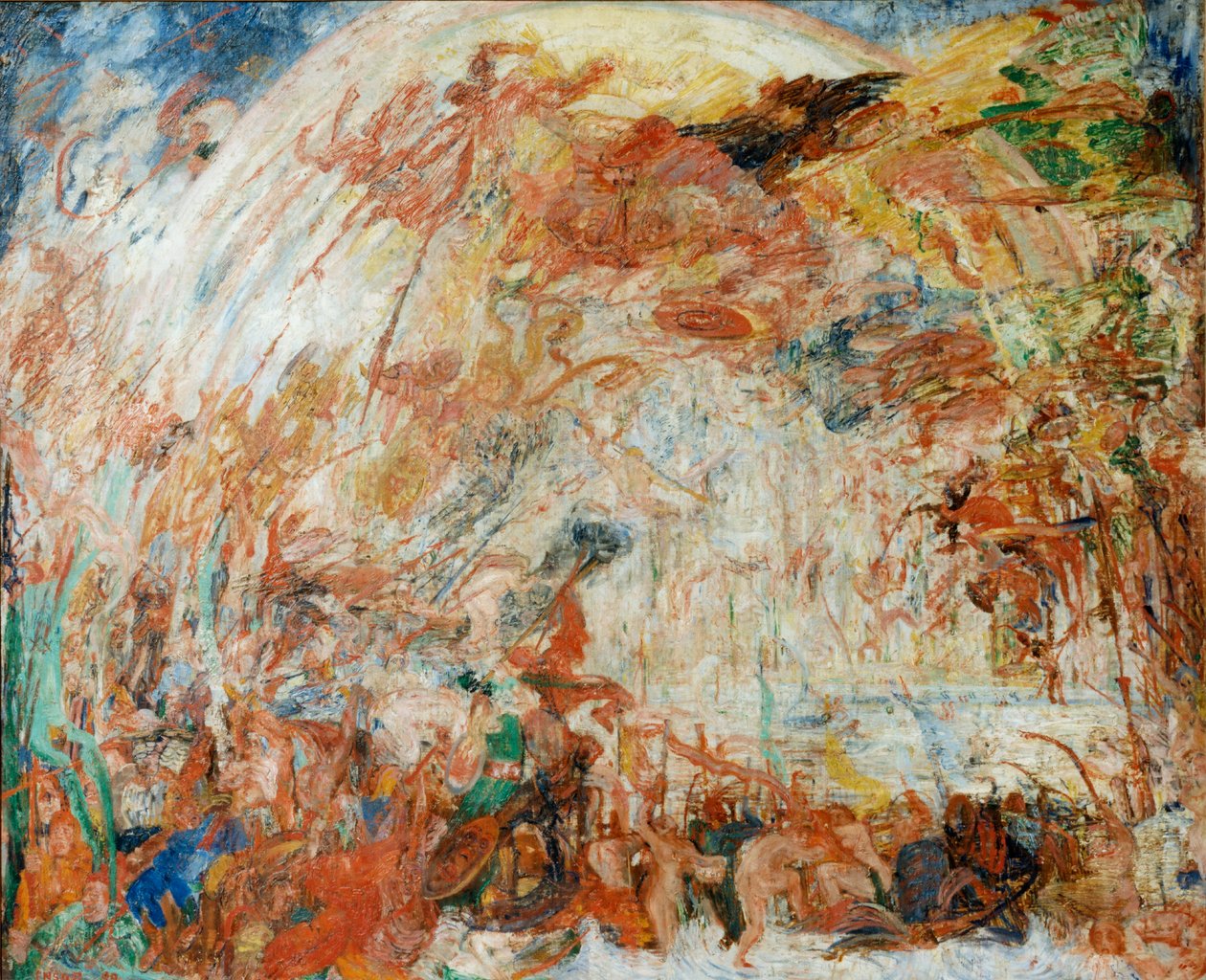 De oprørske engles fald, 1889. af James Ensor