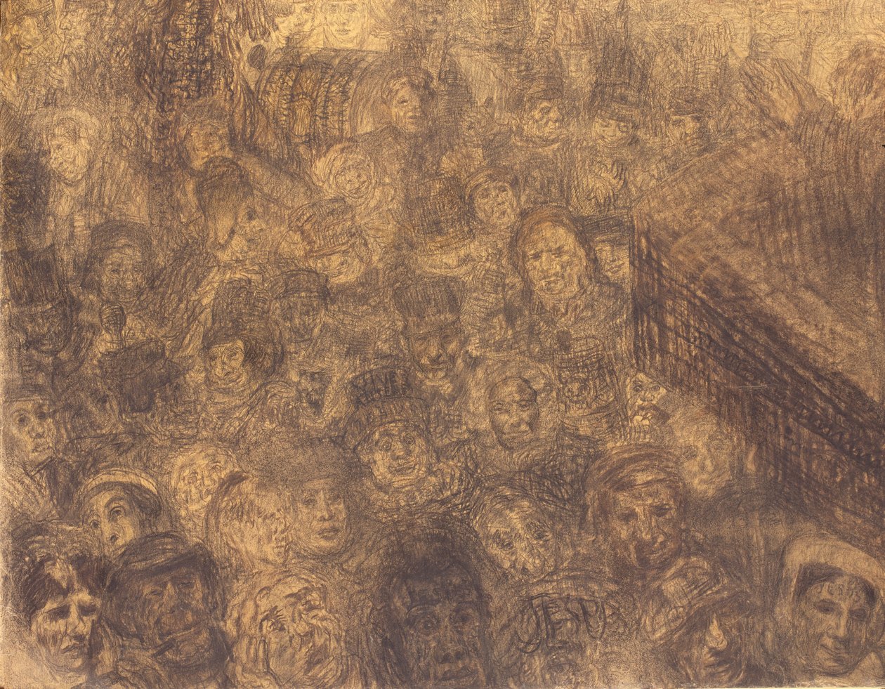 De livlige og strålende: Kristi indtog i Jerusalem (conte) af James Ensor