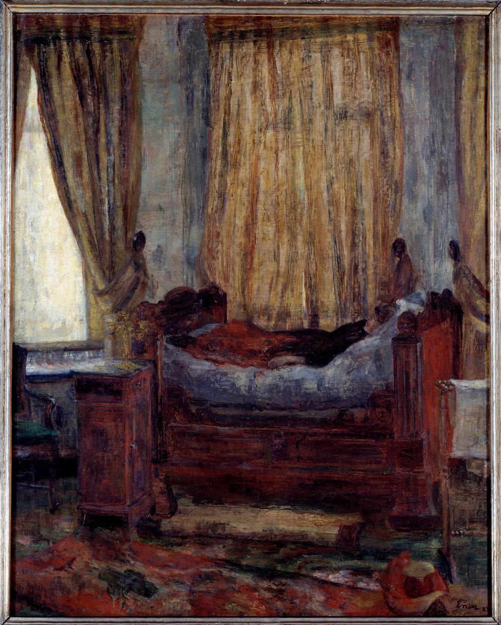 Damen i nød. Maleri af James Ensor (1860-1949) Ec. Bel af James Ensor