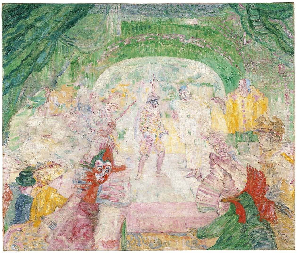 Maskernes Teater, 1908 af James Ensor