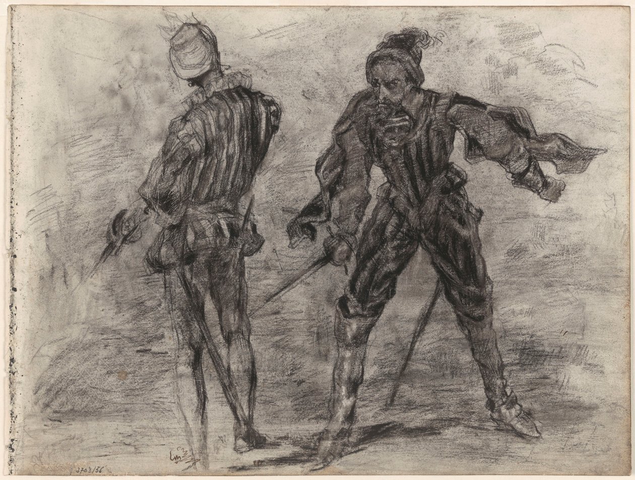 To spanske adelsmænd med sværd (set forfra, set bagfra) af James Ensor