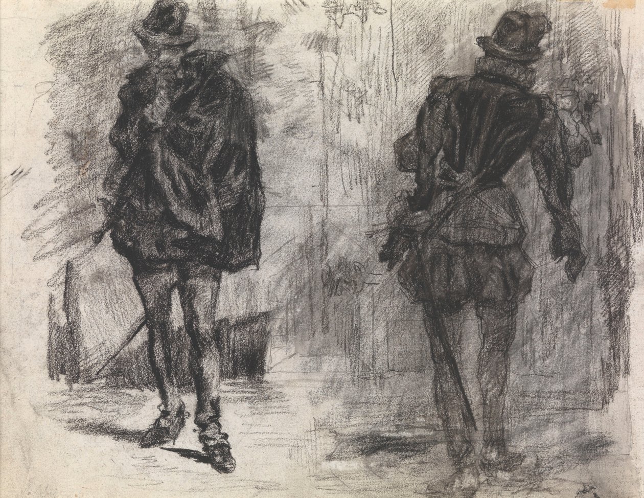 To spanske soldater, den ene set forfra, den anden set bagfra af James Ensor