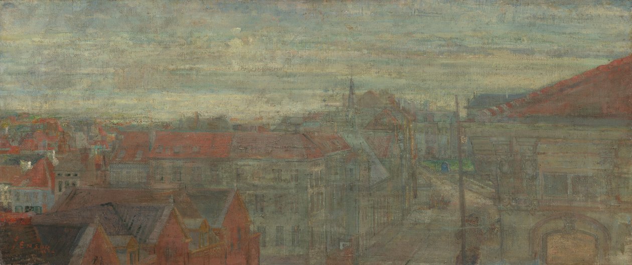 Udsigt over Phnosia. Lysende bølger og vibrationer af James Ensor